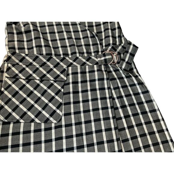 NWT TAHARI Girls Size 10 Babydoll Wrap Dress Black and Tan Strip Plaid - Picture 5 of 10